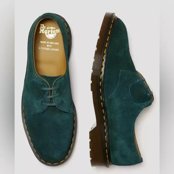 NWOB Dr Martens Men's 1461 Suede Oxford Shoes In Dark Green/Teal Size 10M
